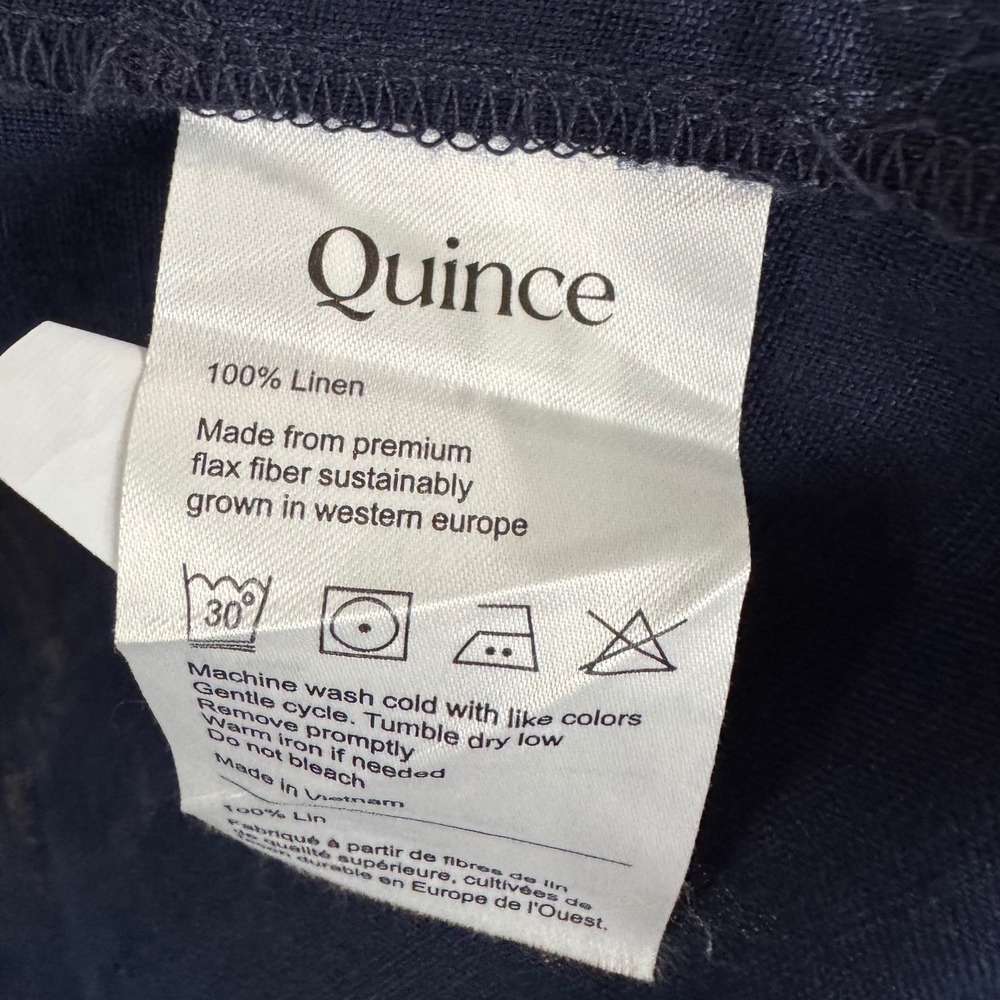Quince Mens 100% Linen Chore Jacket XXL Navy Blue Button Front Pockets - Picture 6 of 9
